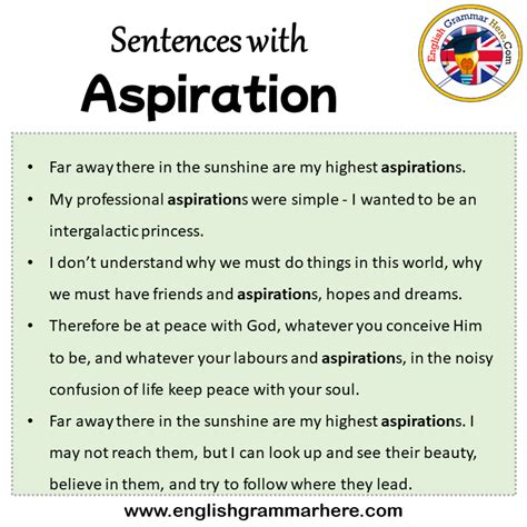 aspirations in English .